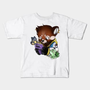 red panda gamer Kids T-Shirt